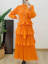HEYFANCYSTYLE Women's Designer Casual Plissé Pleated Blouse Dress